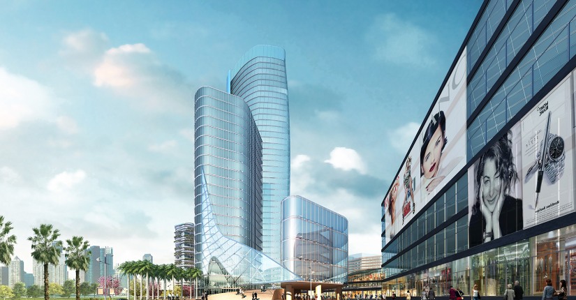 Modern architecture view of AMB Selfie Street and Selfie Square Gurgaon
